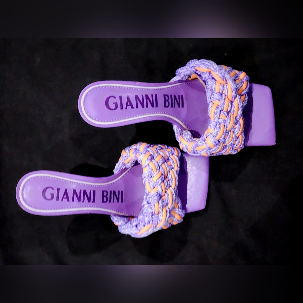 *NWOT* - Gianni Bini | Bibby - Purple & Orange Woven Sandals | US 6.5 Women's - Picture 6 of 10
